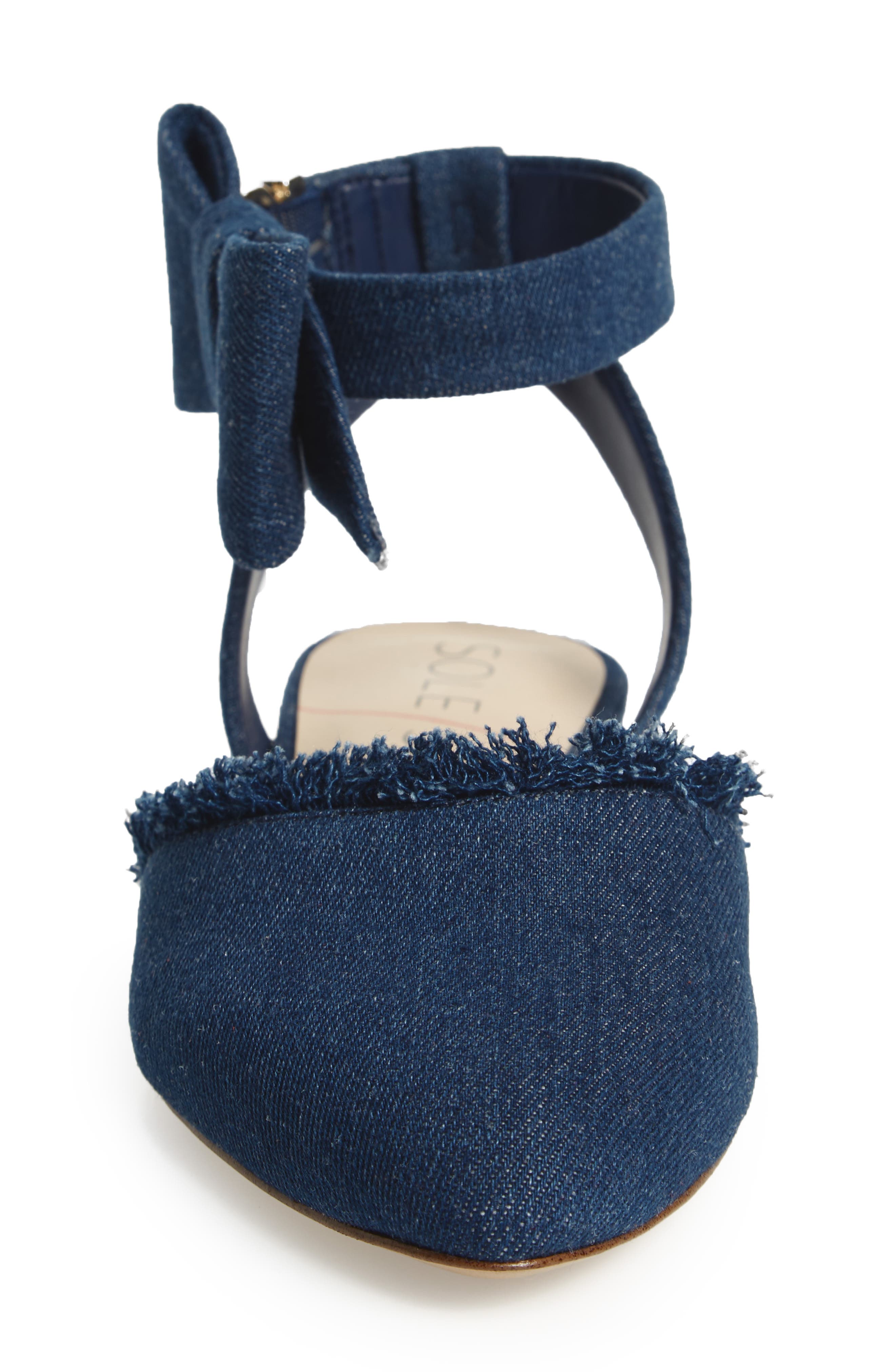 Pollie Flat, Alternate, color, DARK BLUE DENIM