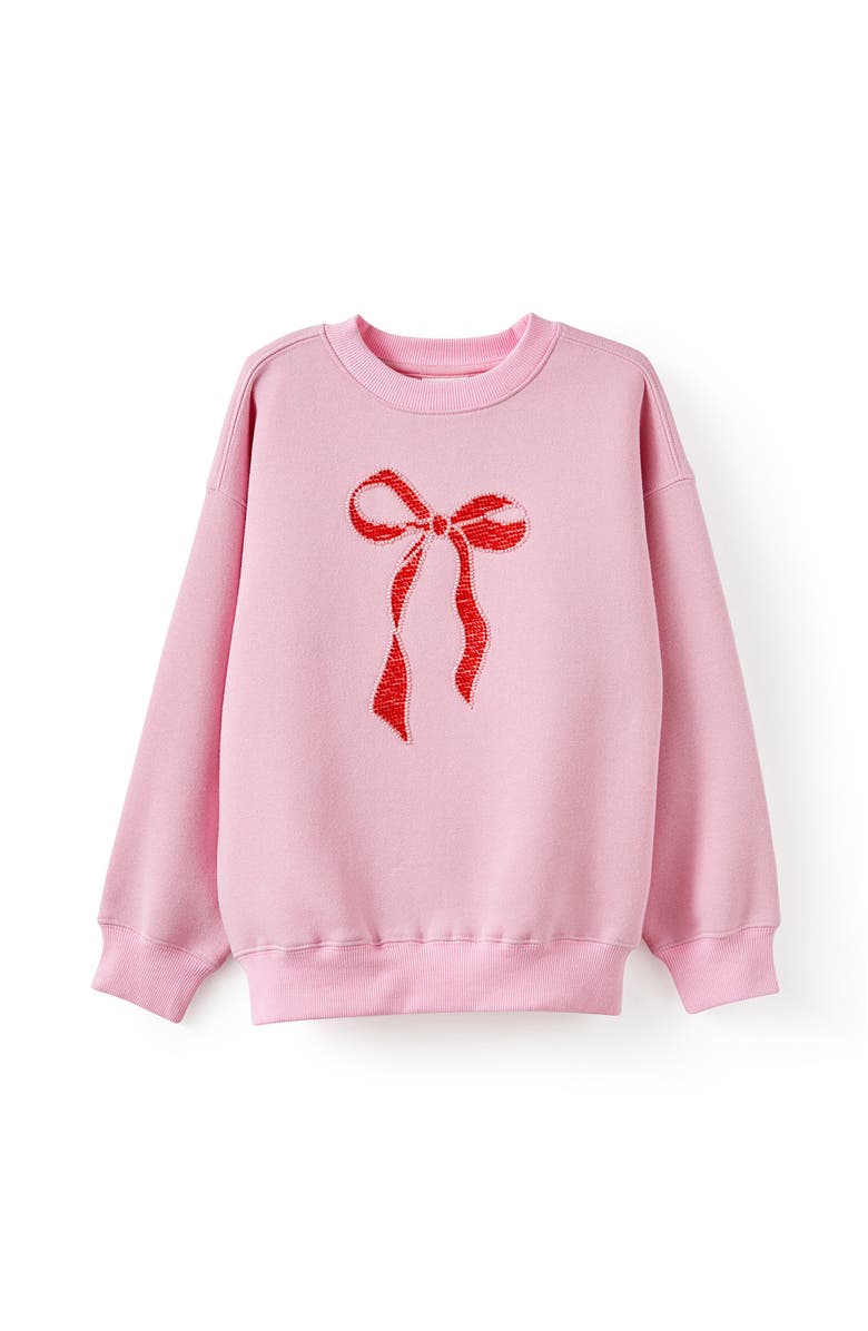 Cotton On Kids Kid's Sammy Oversized Crew, Main, color, Marshmallow Bow Beads
