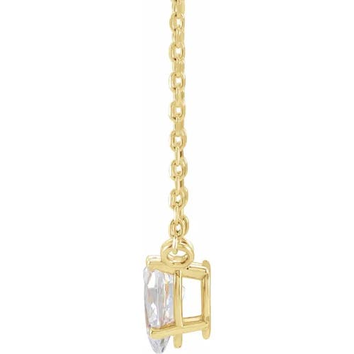 Bliss Diamond 1ct Pear Shape Diamond Solitaire Floating Pendant Gold Necklace Lab Grown In 14k Yellow Gold