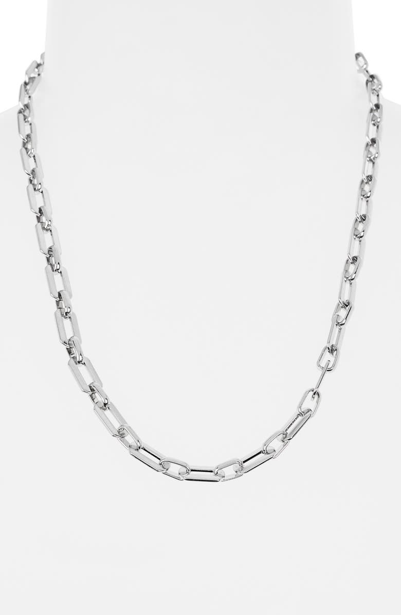 NORDSTROM RACK Stainless Steel Smooth Link Necklace, Alternate, color, Stainless Steel