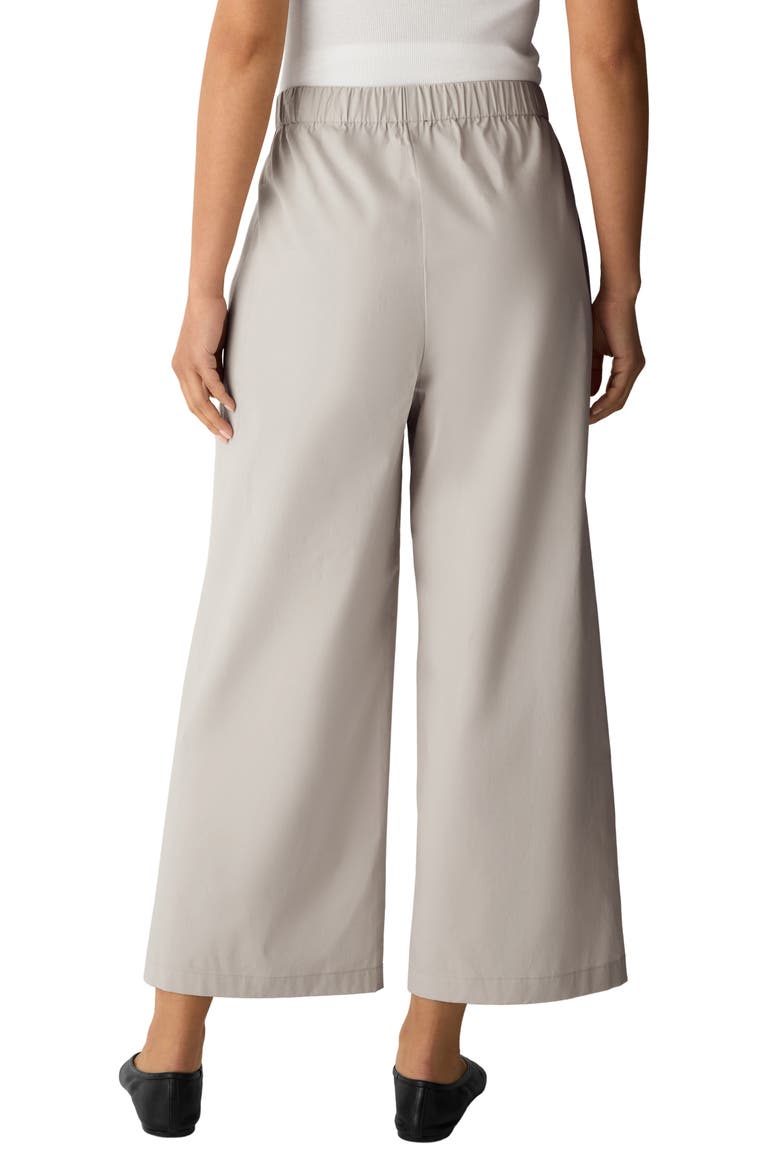 Wide Leg Stretch Organic Cotton Ankle Pants, Alternate, color, CHALK