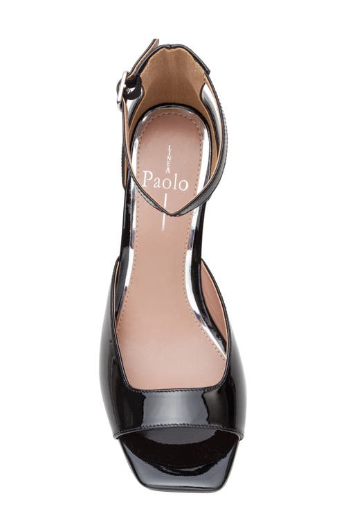 Linea Paolo Ankle Strap Wedge Sandal In Black