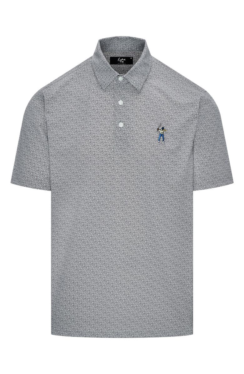 Eastside Golf Snap Placket Performance Golf Polo, Main, color, Charcoal Grey Tweed