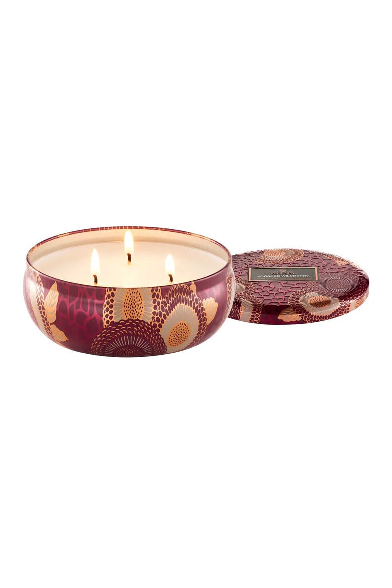 Foraged Wildberry 3-Wick Tin Candle, Alternate, color, FORAGED WILDBERRY