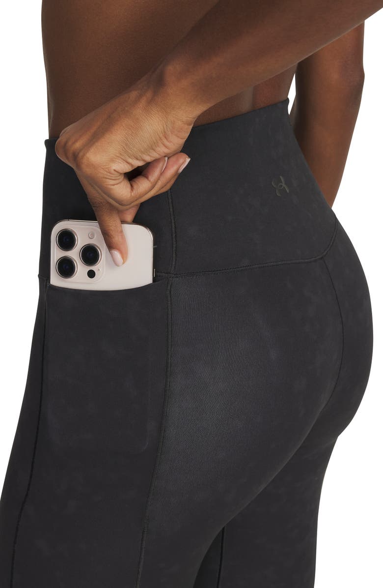 Under Armour Meridian Suede Effect Ankle Leggings, Alternate, color, Black / / Black