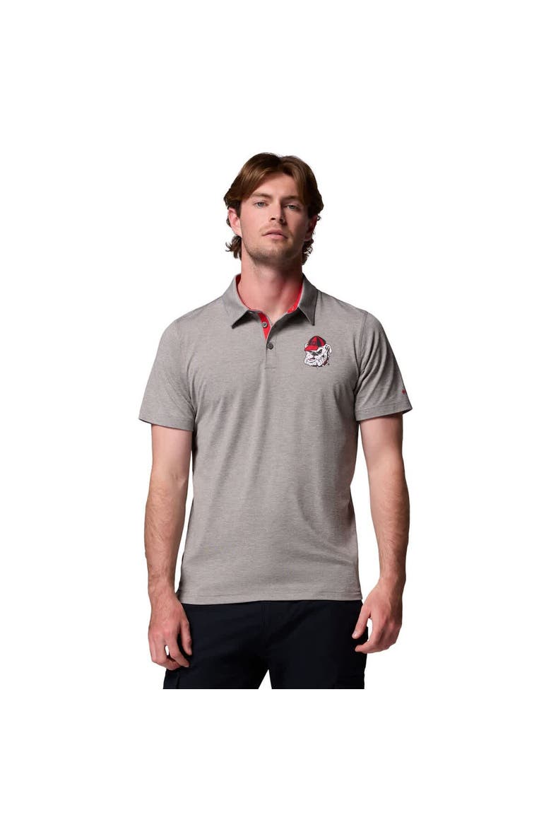 Men's Columbia Gray Georgia Bulldogs Tech Trail Polo, Main, color, Gray