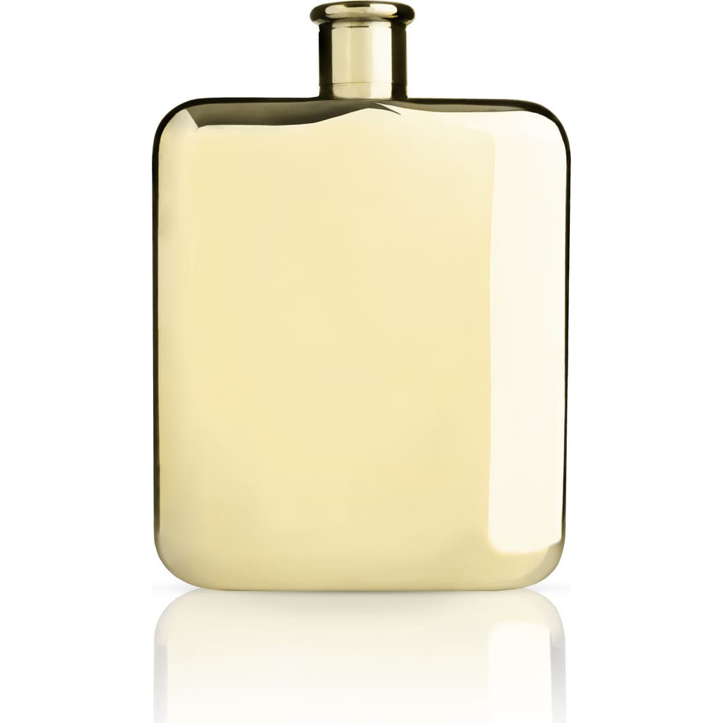 Viski Belmont Gold Plated Flask In Gold