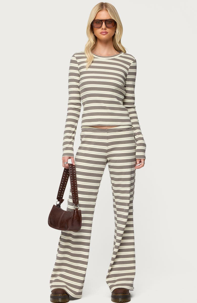 EDIKTED Avalie Stripe Rib Long Sleeve Top, Alternate, color, Mix