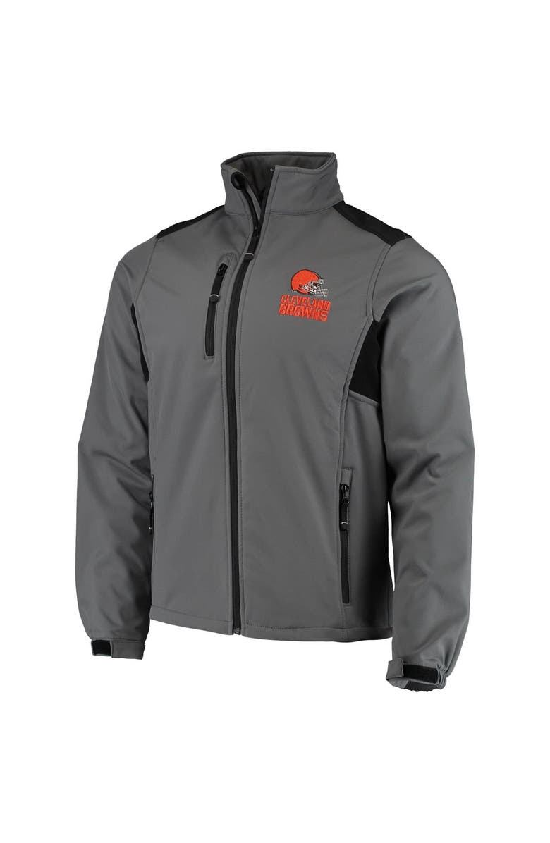 DUNBROOKE Men's Dunbrooke Charcoal Cleveland Browns Circle Softshell Fleece Full-Zip Jacket, Alternate, color, Charcoal