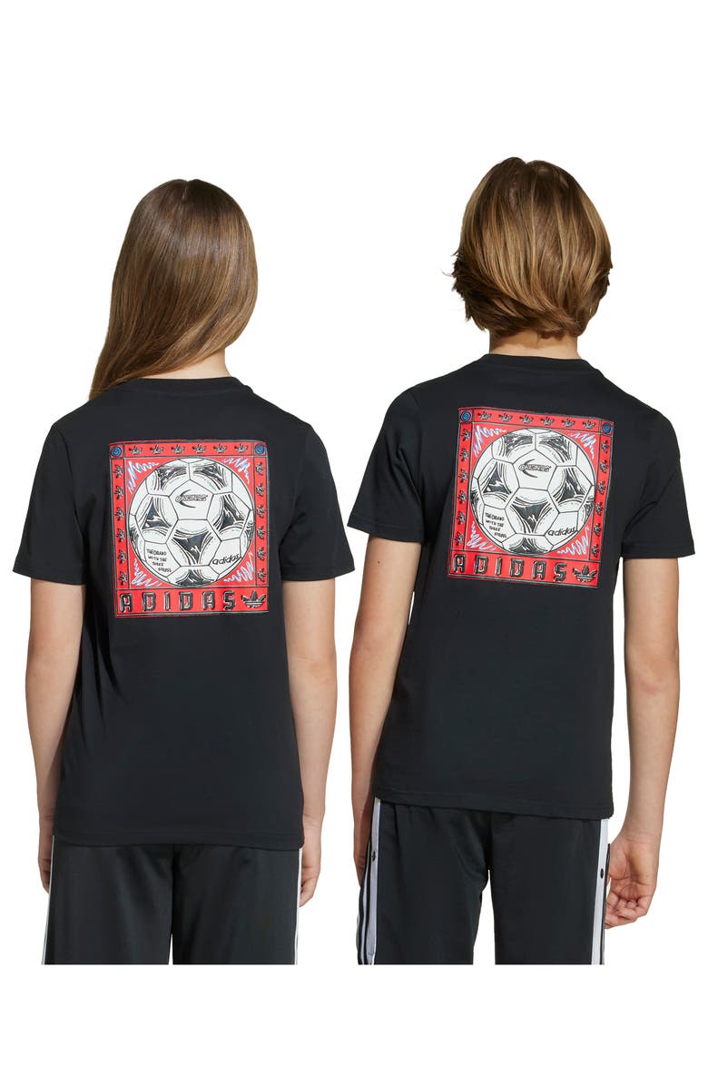adidas Originals Kids' Cotton Graphic T-Shirt, Alternate, color, Black
