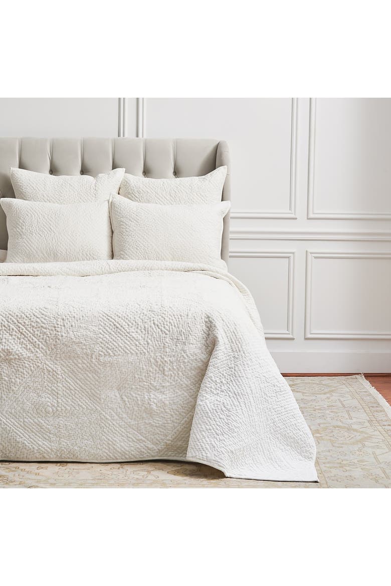 Vela Ivory Cotton Standard Pillow Sham, Alternate, color, Off-White