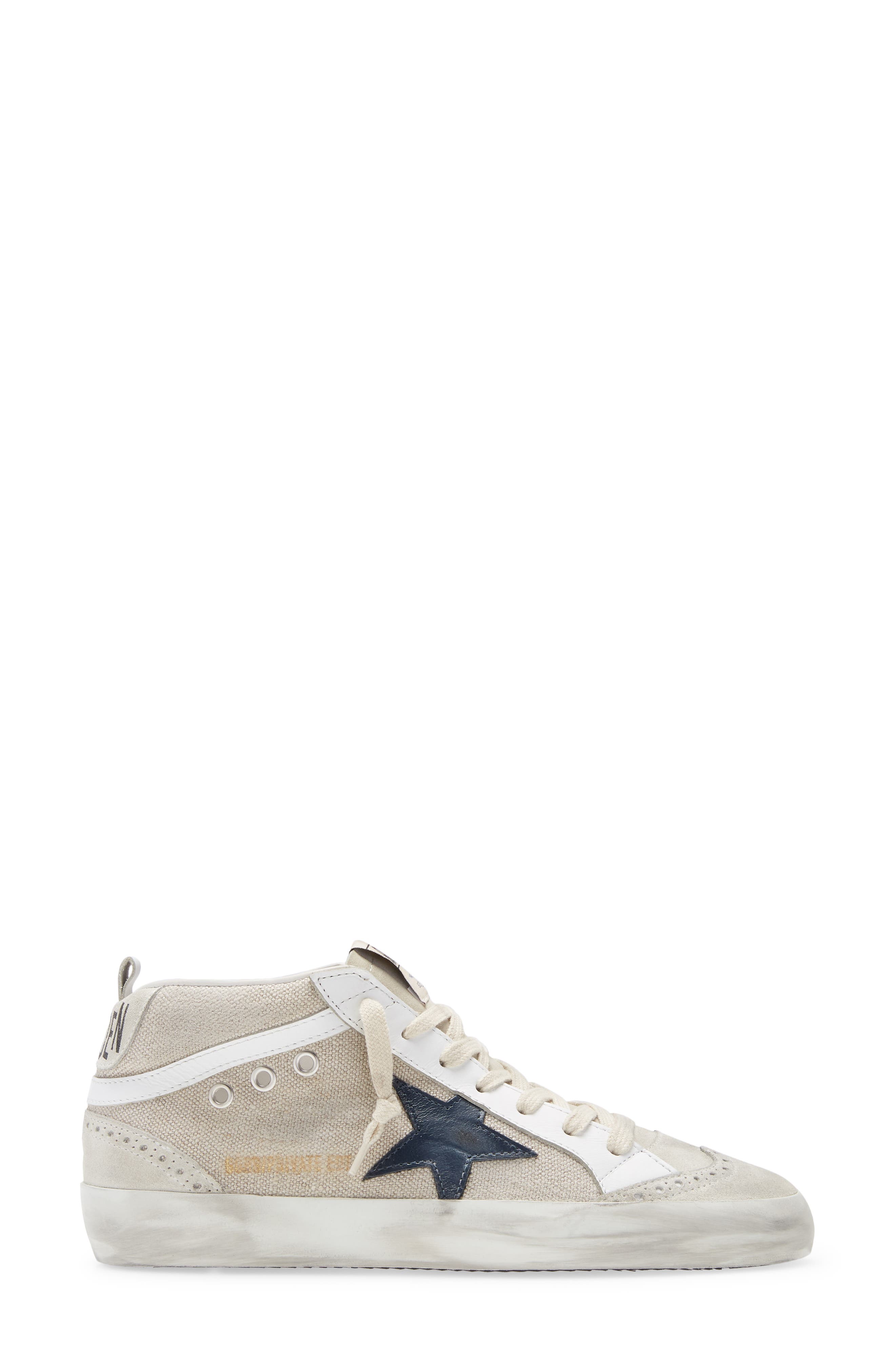 Golden Goose Mid Star Sneaker, Alternate, color, Natural Recycled Canvas