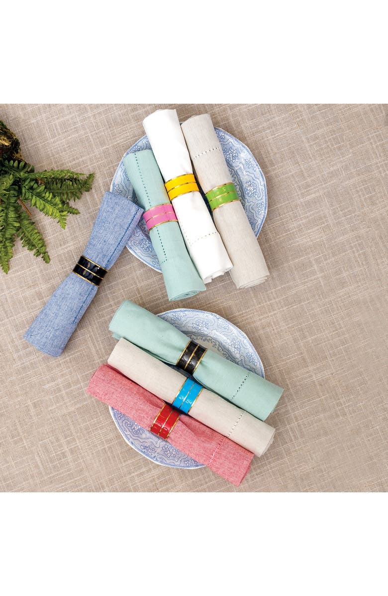 C&F Home Enamel Azure Easter Celebration Blue & Gold Handcrafted Napkin Ring, Alternate, color, Blue