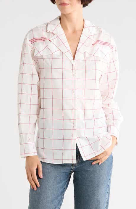 Longchamp Windowpane Print Long Sleeve Button-Up Shirt