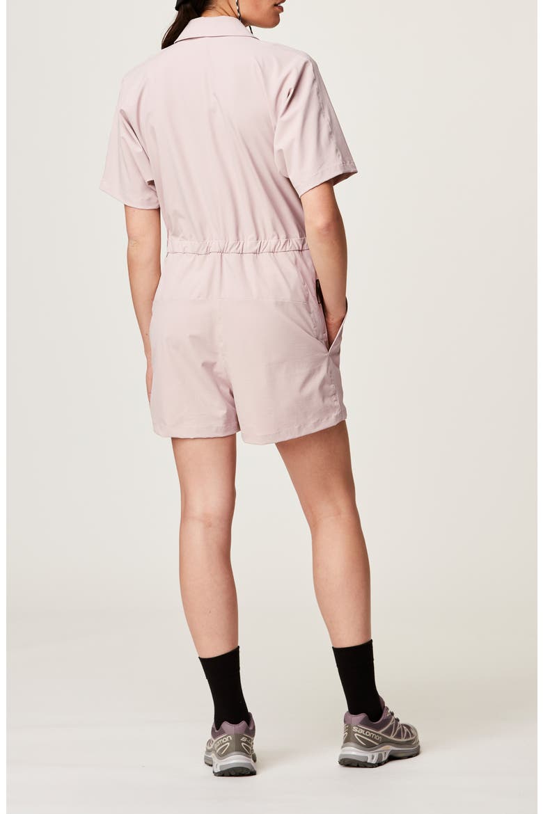 Genohas Water Repellent Stretch Romper, Alternate, color, SHADOW GRAY