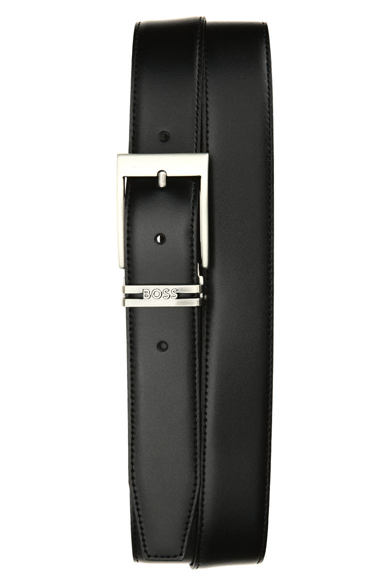 Galliz Leather Belt, Main, color, BLACK