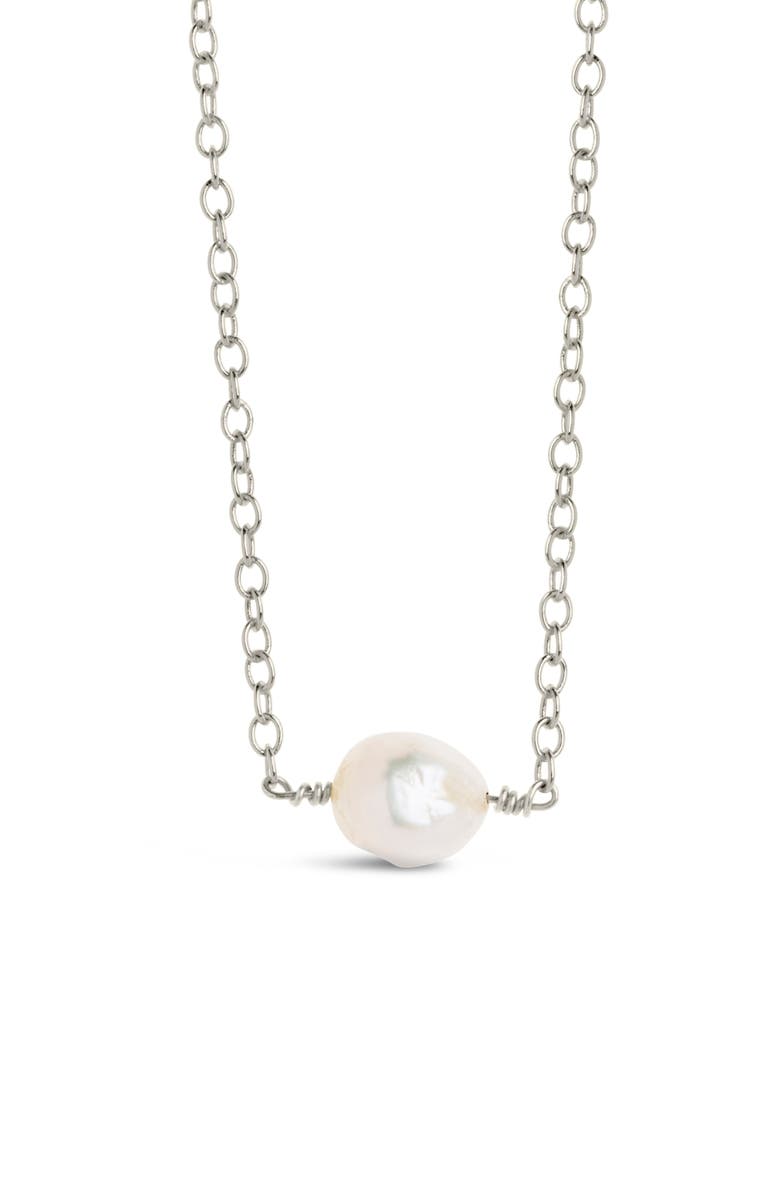 Sterling Forever Freshwater Pearl Pendant Necklace, Alternate, color, 