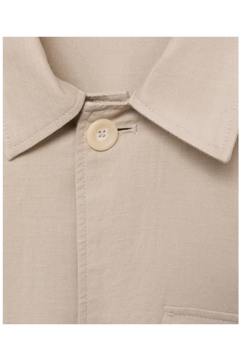 Straight Fit Linen & Cotton Overshirt, Alternate, color, SAND