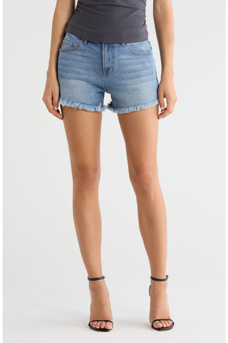 Frayed Hem Cutoff Shorts, Main, color, MED LIGHT