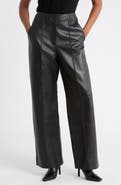 A.L.C. Liam Pintuck Wide Leg Leather Pants