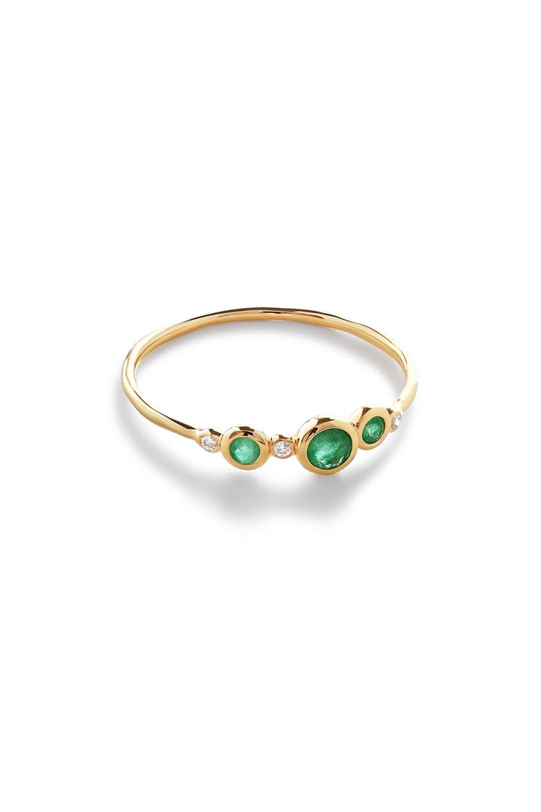 MV Siren™ Lab Grown Diamond & Gem Ring, Main, color, 14K SOLID GOLD / EMERALD