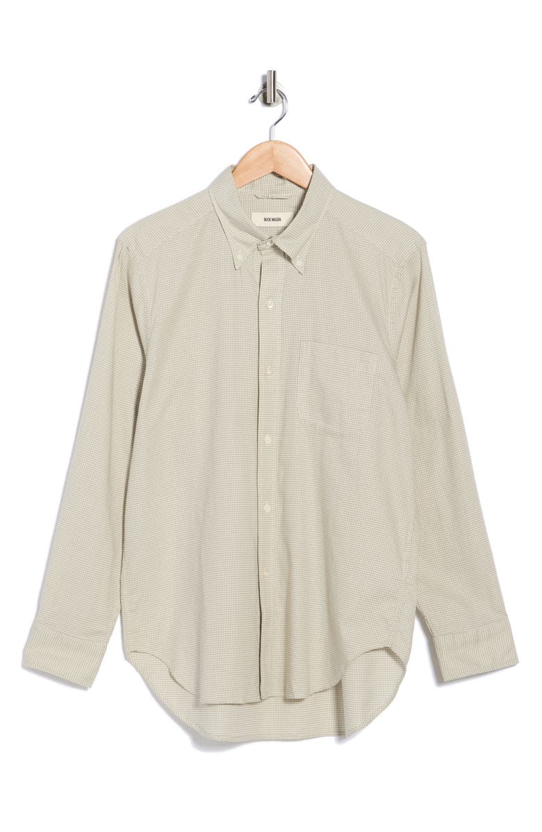 BUCK MASON California Oxford Button-Down Shirt, Main, color, Olive / Natural Gingham