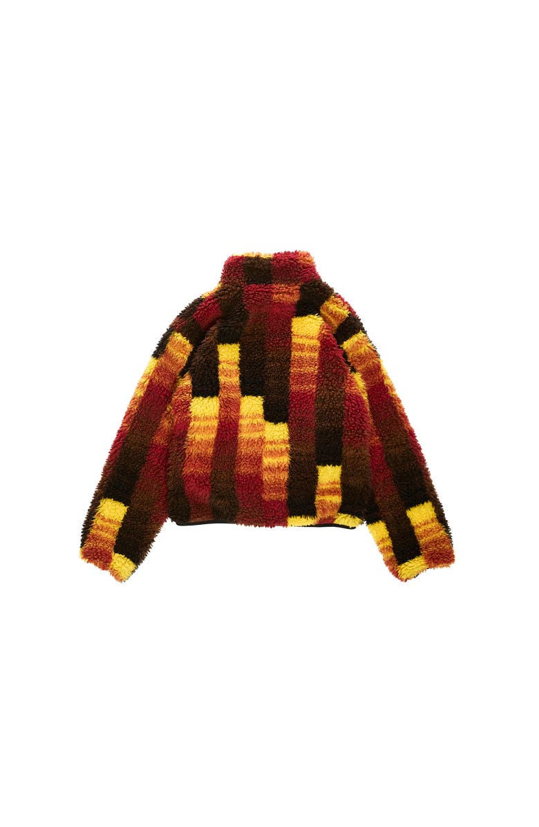 vowels Jacquarded Fleece Jacket, Alternate, color, 