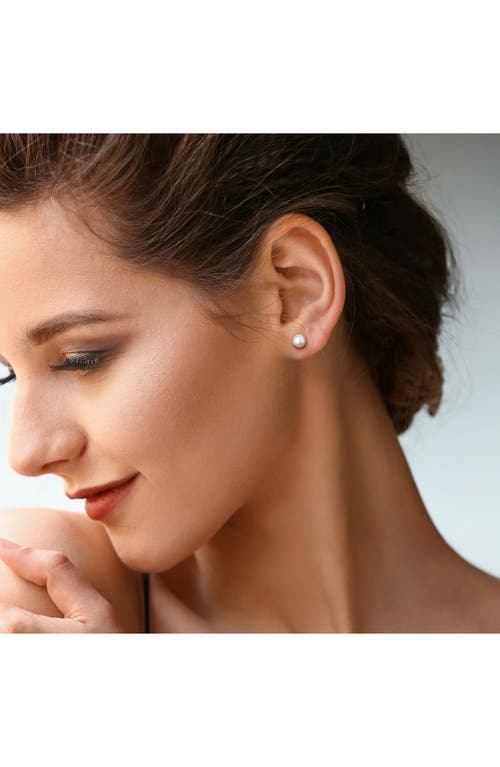Delmar Cultured Pearl Stud Earrings In White