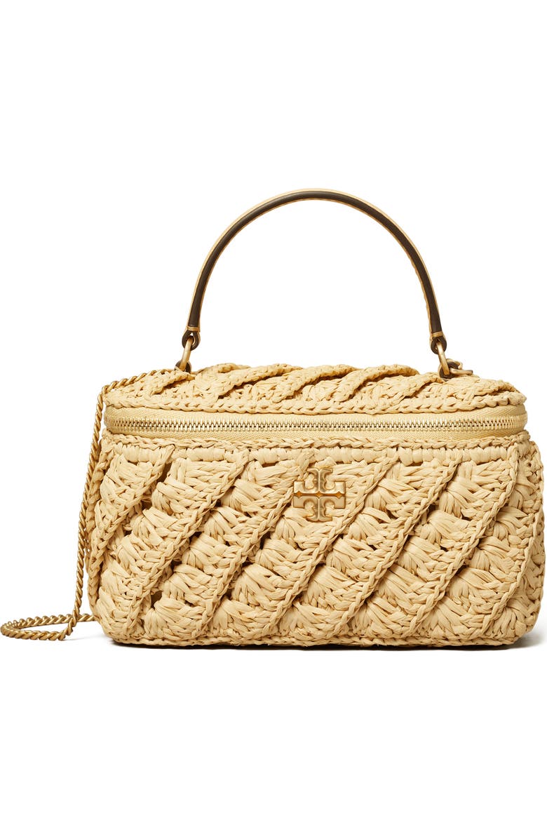 Tory Burch Kira Crochet Raffia Vanity Case, Main, color,