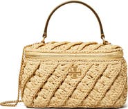 Tory Burch Kira Crochet Raffia Vanity Case