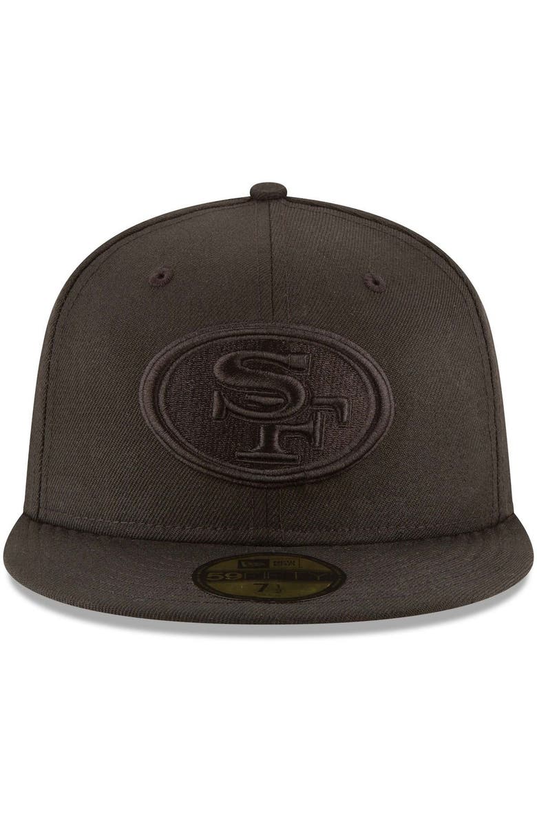 New Era Men's New Era San Francisco 49ers Black on Black 59FIFTY Fitted Hat, Alternate, color, 