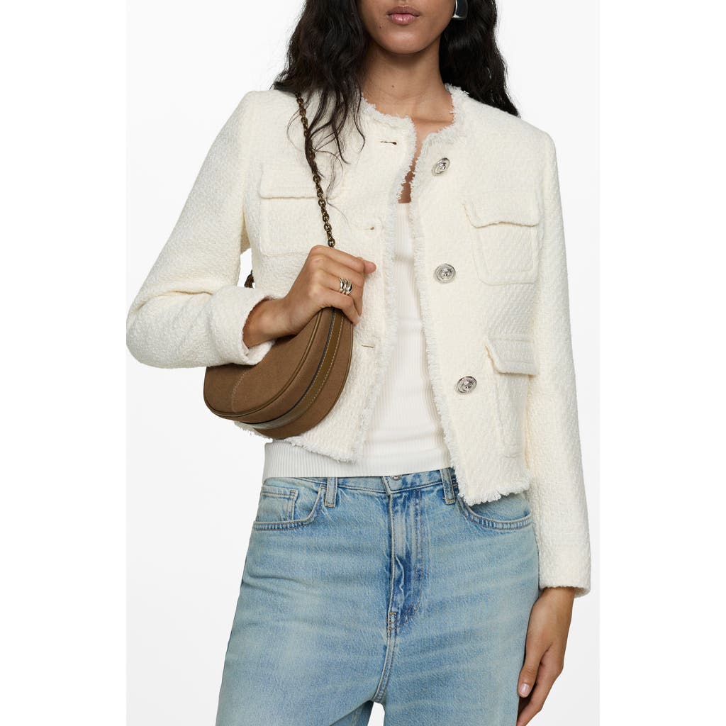 Mango Pocket Tweed Jacket