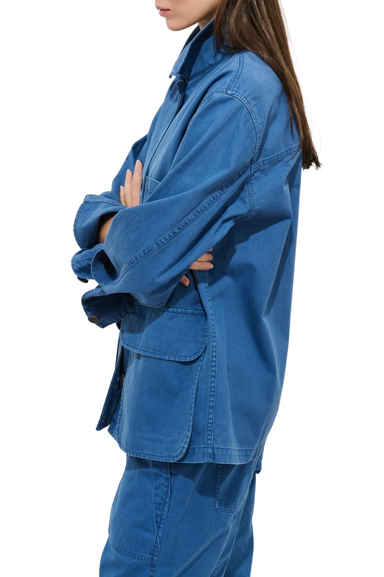 Cotton Painter Jacket, Alternate, color, WASHED COBALT