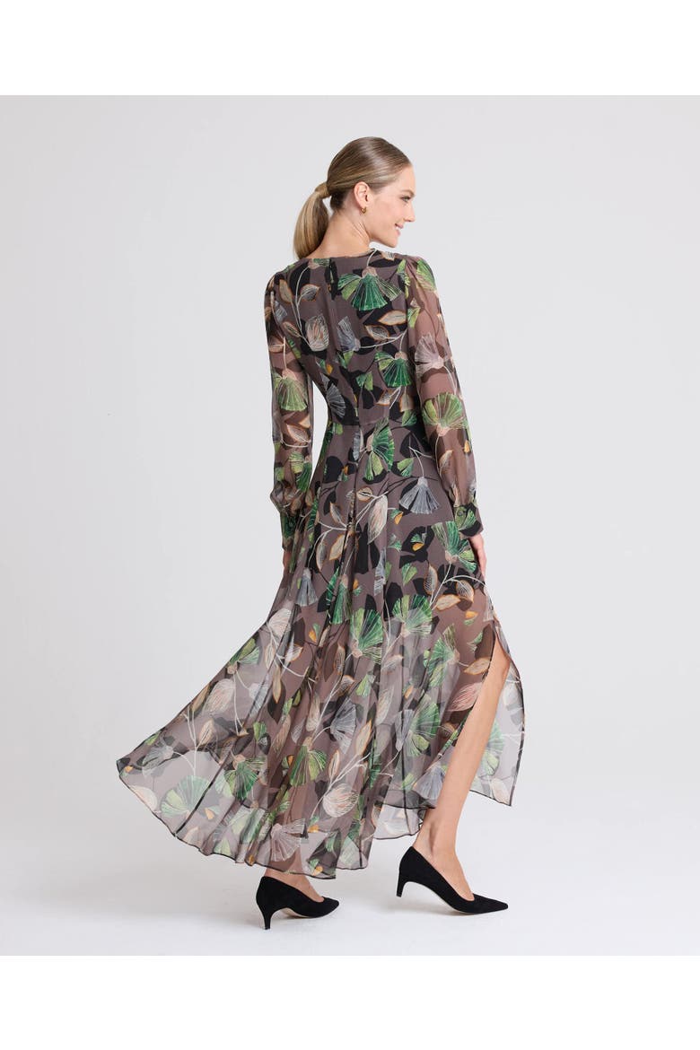 Nina V-Neck Maxi Dress, Alternate, color, Green Leaves