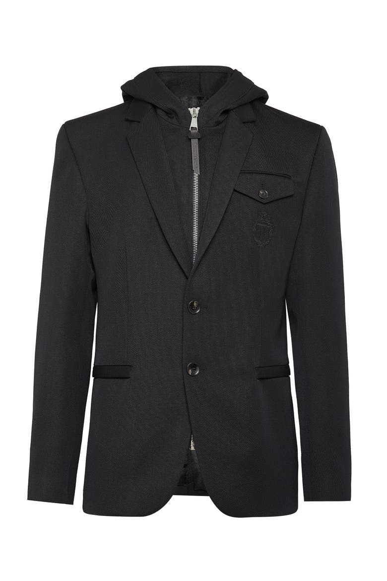 Blazer Hoodie Men, Main, color, black