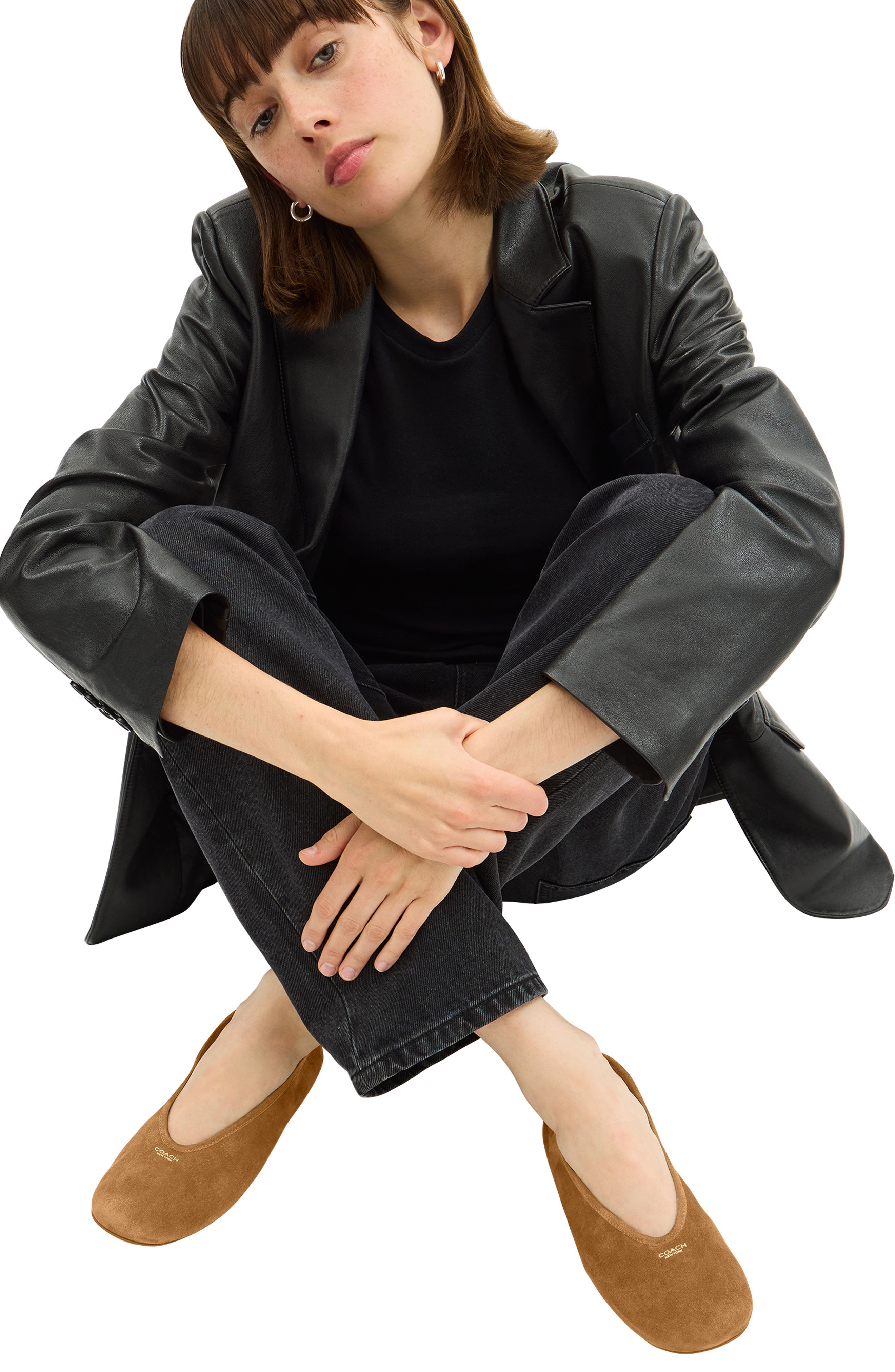 COACH Houston Ballet Flat, Alternate, color, Coconut