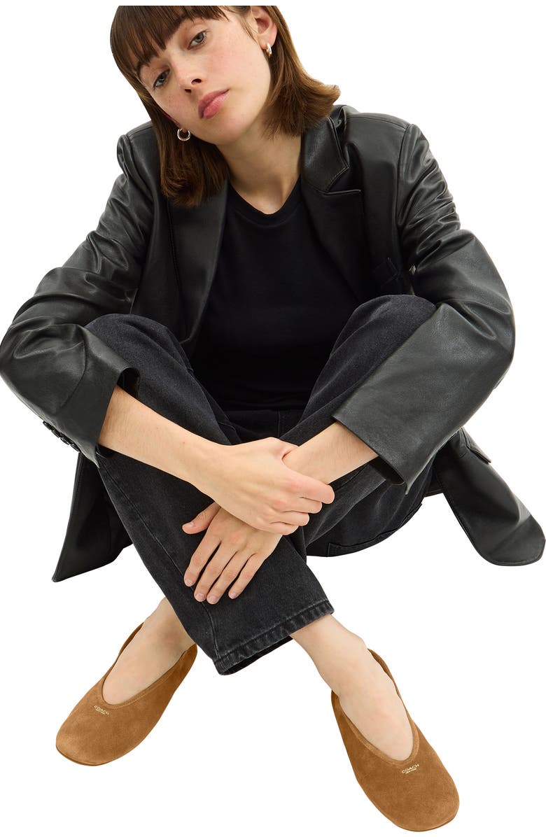 COACH Houston Ballet Flat, Alternate, color, Coconut