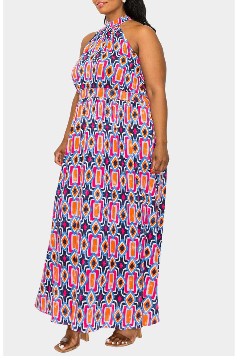Rios Halter Stretch Maxi Dress, Alternate, color, NAVY