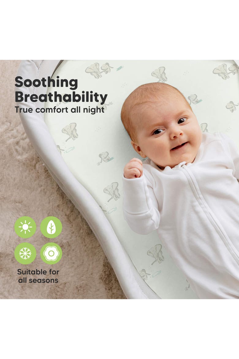 2-Pack Soothe Fitted Bassinet Sheets, Alternate, color, Elly