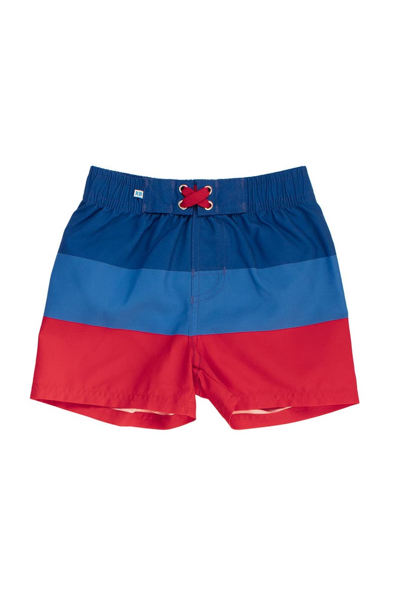 RuggedButts Baby UPF50+ Americana Swim Trunks, Main, color,