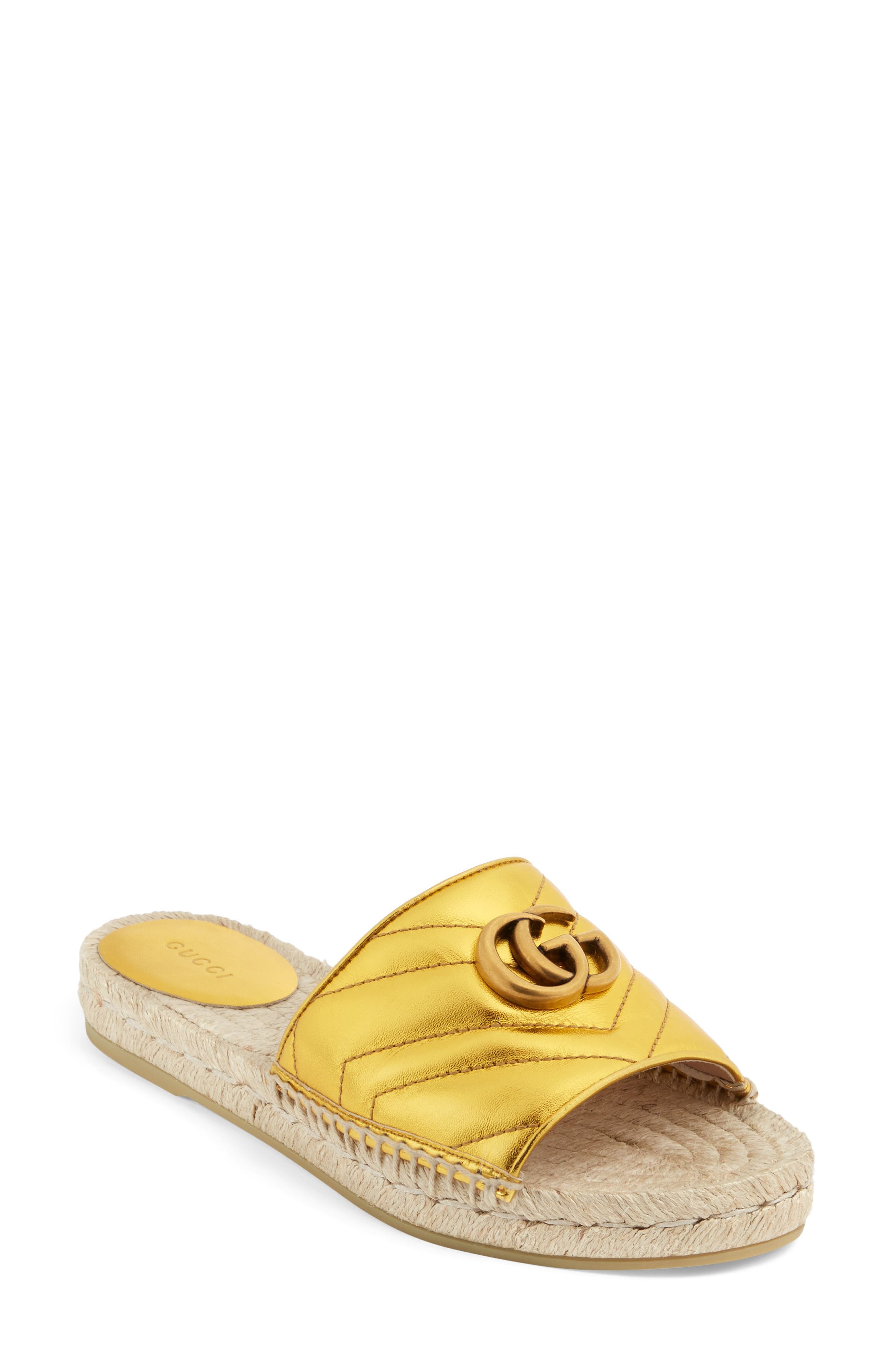 Pilar Espadrille Slide Sandal, Main, color, GOLD