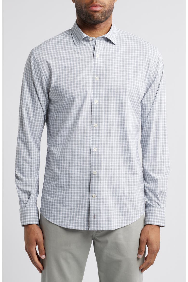 Westwood Plaid Button-Up Shirt, Main, color, LIGHT GRAY