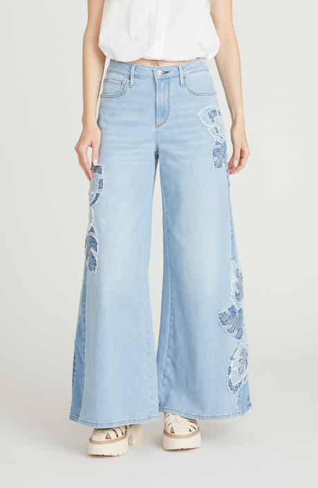 Ronnie Embroidered Wide Leg Jeans