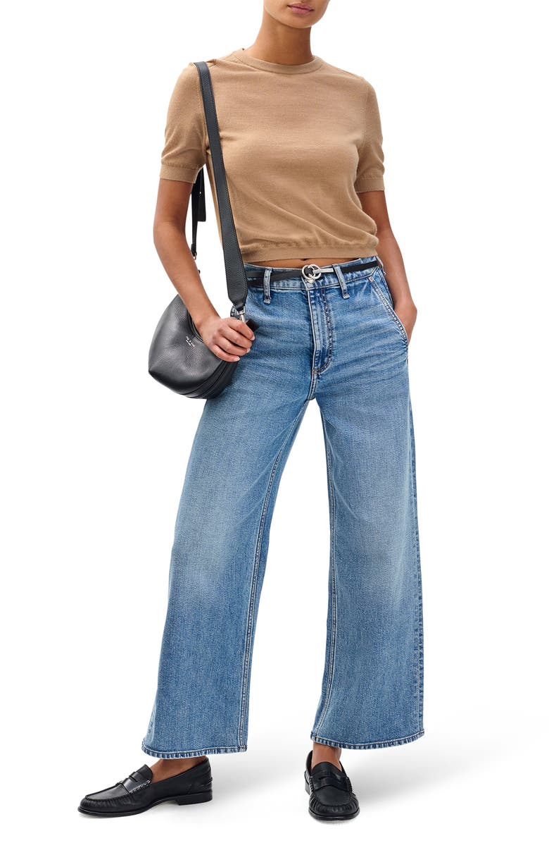 rag & bone Andi High Waist Ankle Wide Leg Jeans, Alternate, color, Orian