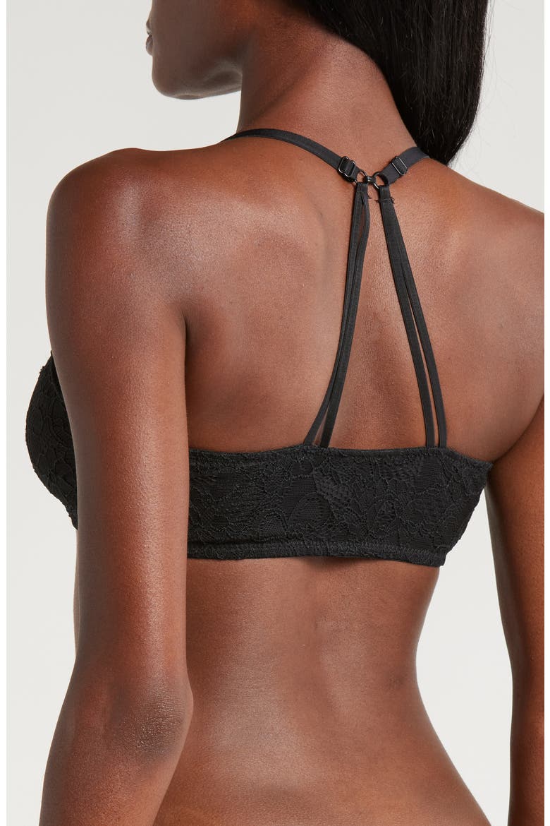 The Convertible Plunge Front Close Adaptive Bralette, Alternate, color, BLACK