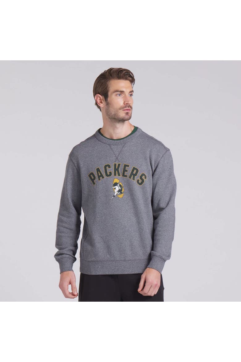 Men's Fanatics  Heather Gray Green Bay Packers Loop Terry Pullover Sweatshirt, Alternate, color, Heather Gray
