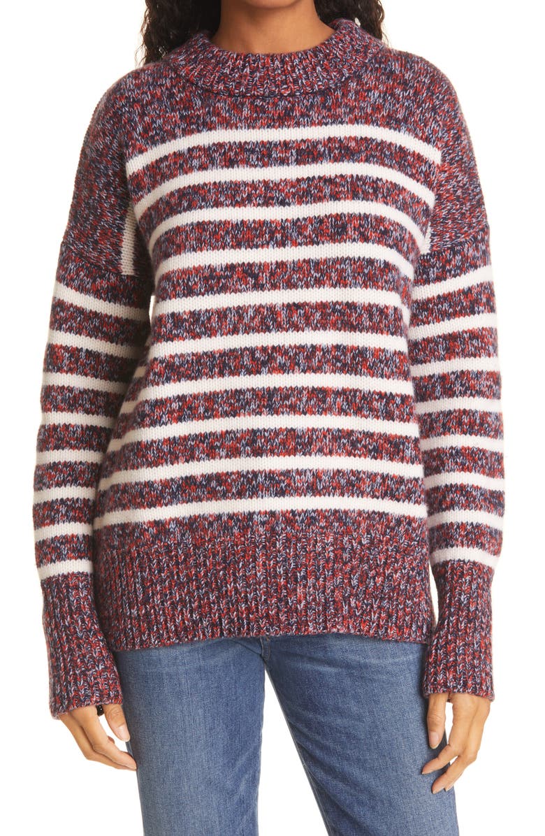 La Ligne Marin Stripe Wool & Cashmere Sweater, Main, color, 