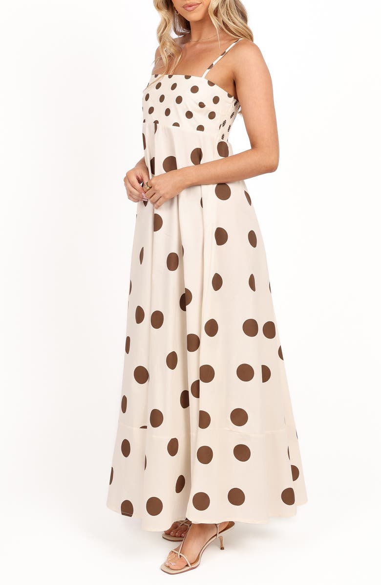 Petal & Pup Deenie Mixed Polka Dot Cotton Maxi Dress, Alternate, color, Chocolate Brown Spot