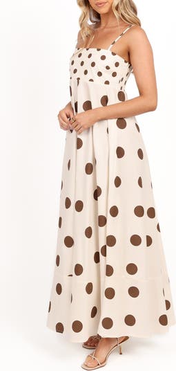 Deenie Mixed Polka Dot Cotton Maxi Dress