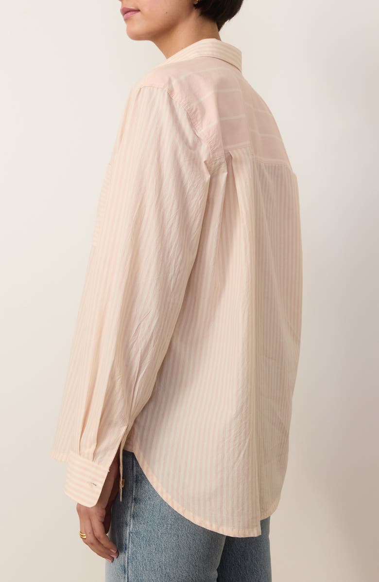 Marine Layer Cali Oversize Pima Cotton Poplin Button-Up Shirt, Alternate, color, 